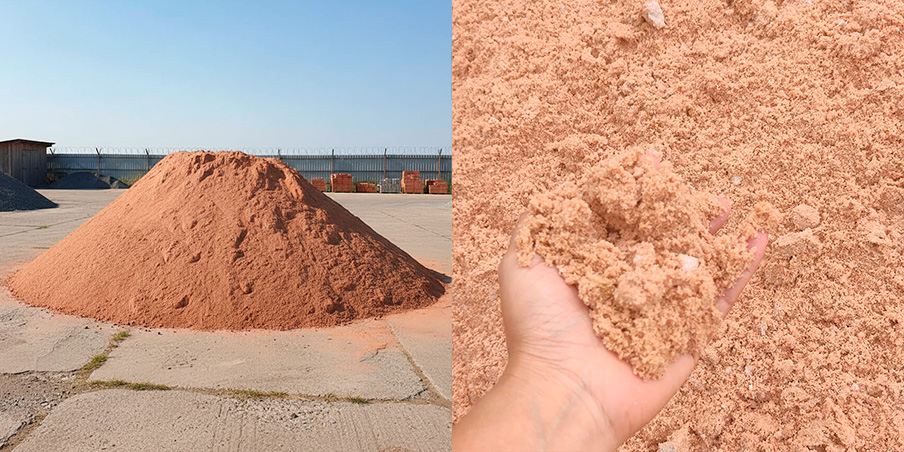 Areia industrial rosa lavada